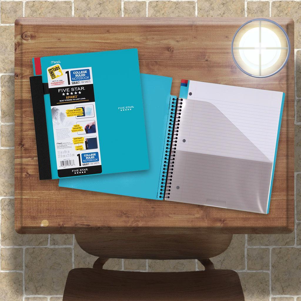 Five Star Advance Spiral Notebook, 1 Subject, College