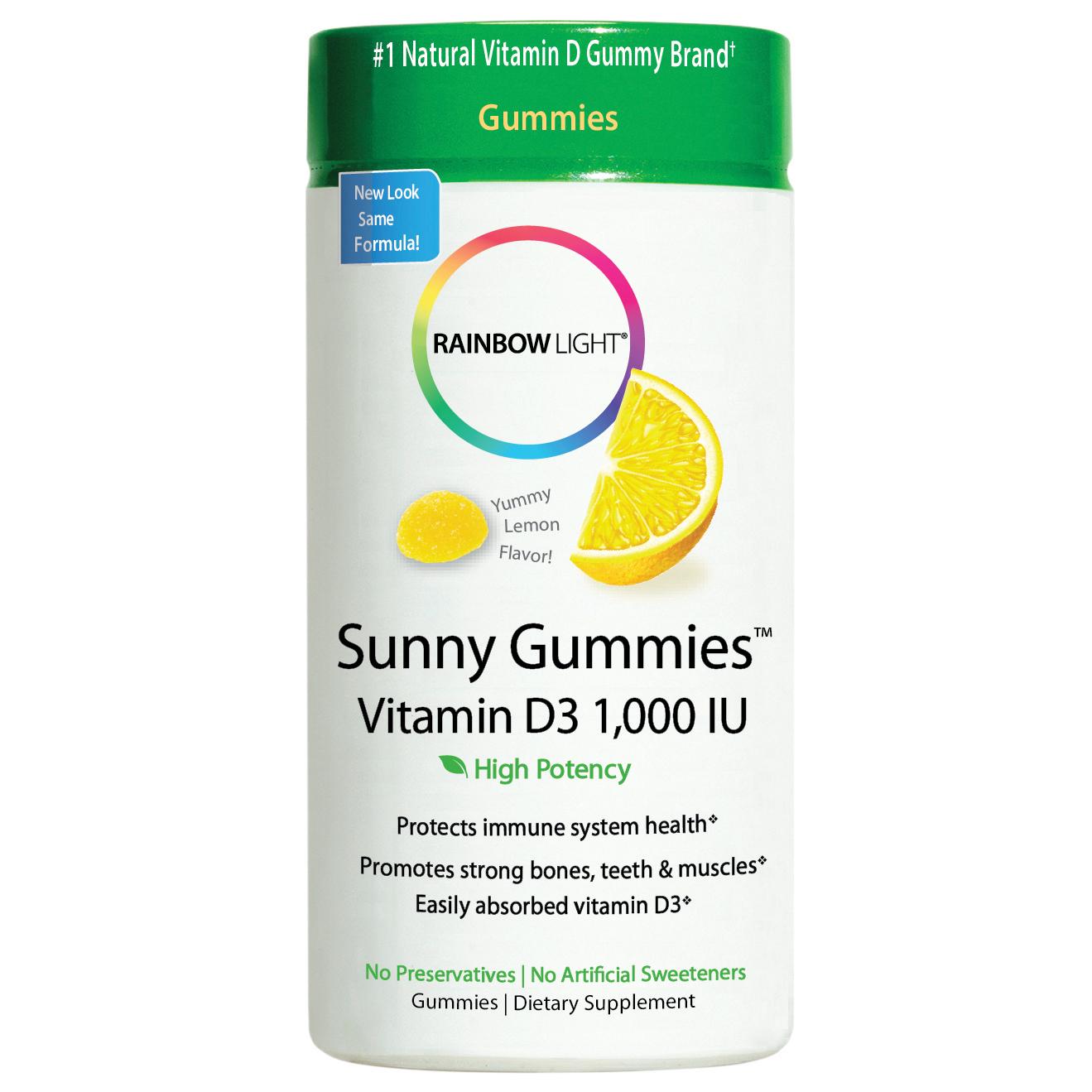 Rainbow Light Vitamin D3 1000 IU Sunny Gummies Lemon 50 ea