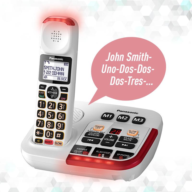 Panasonic KXTGM420W Amplified Cordless Phone with Digital