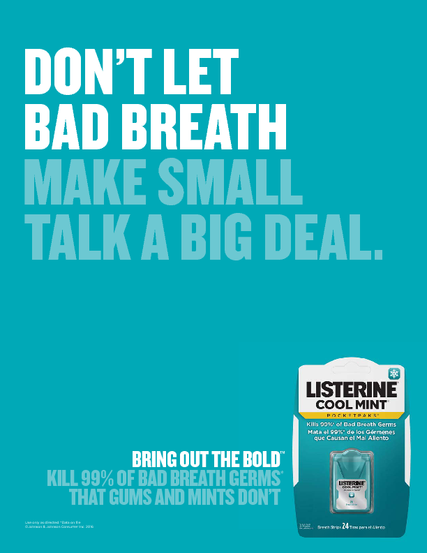 Listerine Pocketmist Cool Mint, 2 Count Breath Strips