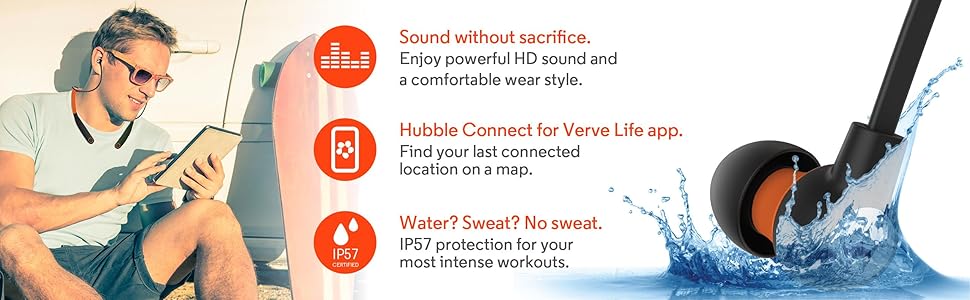 Motorola VerveRider+ Wearable, Waterproof Stereo Earbuds