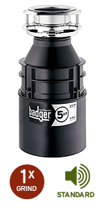 InSinkErator Badger 5 1/2 HP Food Waste Disposer and Power Cord Kit