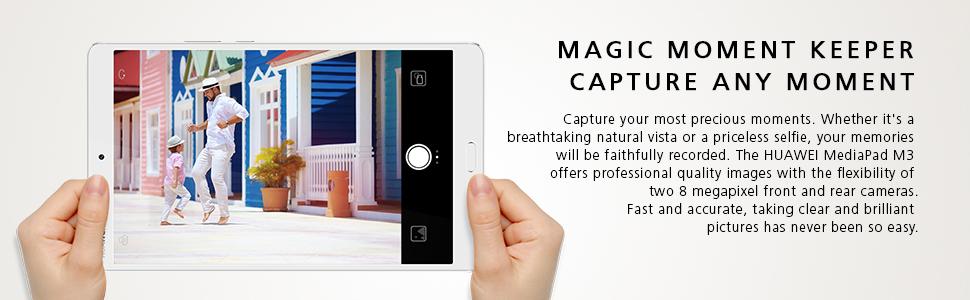 doble cámara, de 8 megapíxeles, guardián de la memoria mágica, de alta resolución, rápido, Huawei, m3 MediaPad