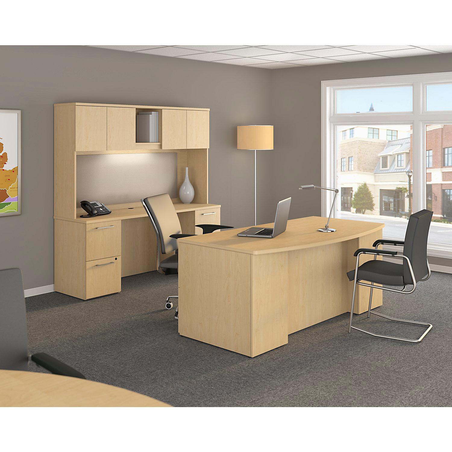 Bush Business Furniture 300 Series 66W x 22D Single Pedestal LDesk in L