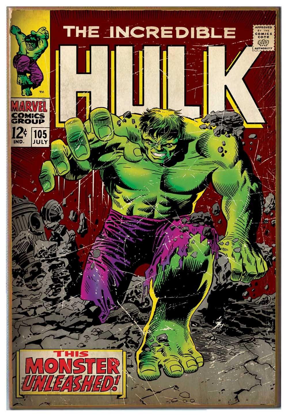 Silver Buffalo MC5636 Marvel Comics Hulk Unleashed Wood