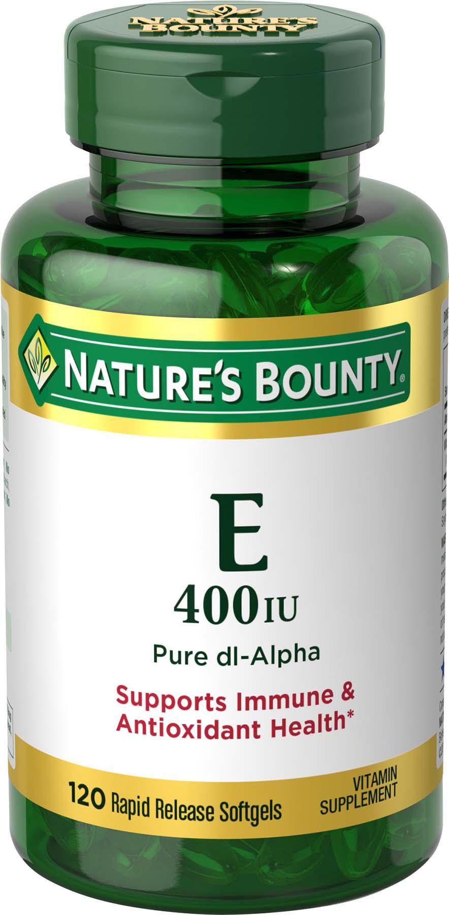 Nature's Bounty Vitamin E Pills and Supplement, Supports