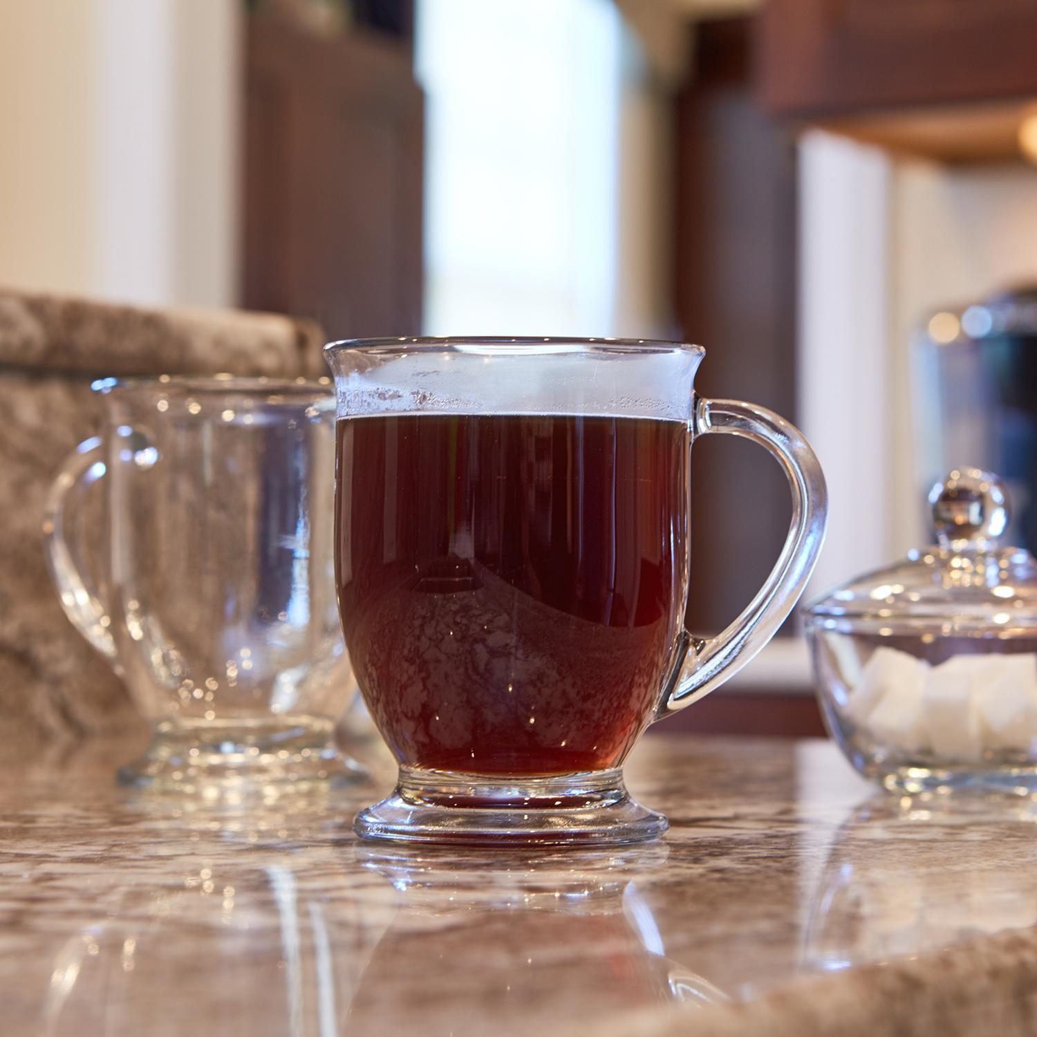 Anchor Hocking Café Glass Gourmet Coffee Tea Cappuccino Mugs 16 oz (Set ...