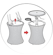 Adjustable Table Top Keter Pacific Cooler Bar Patio Table