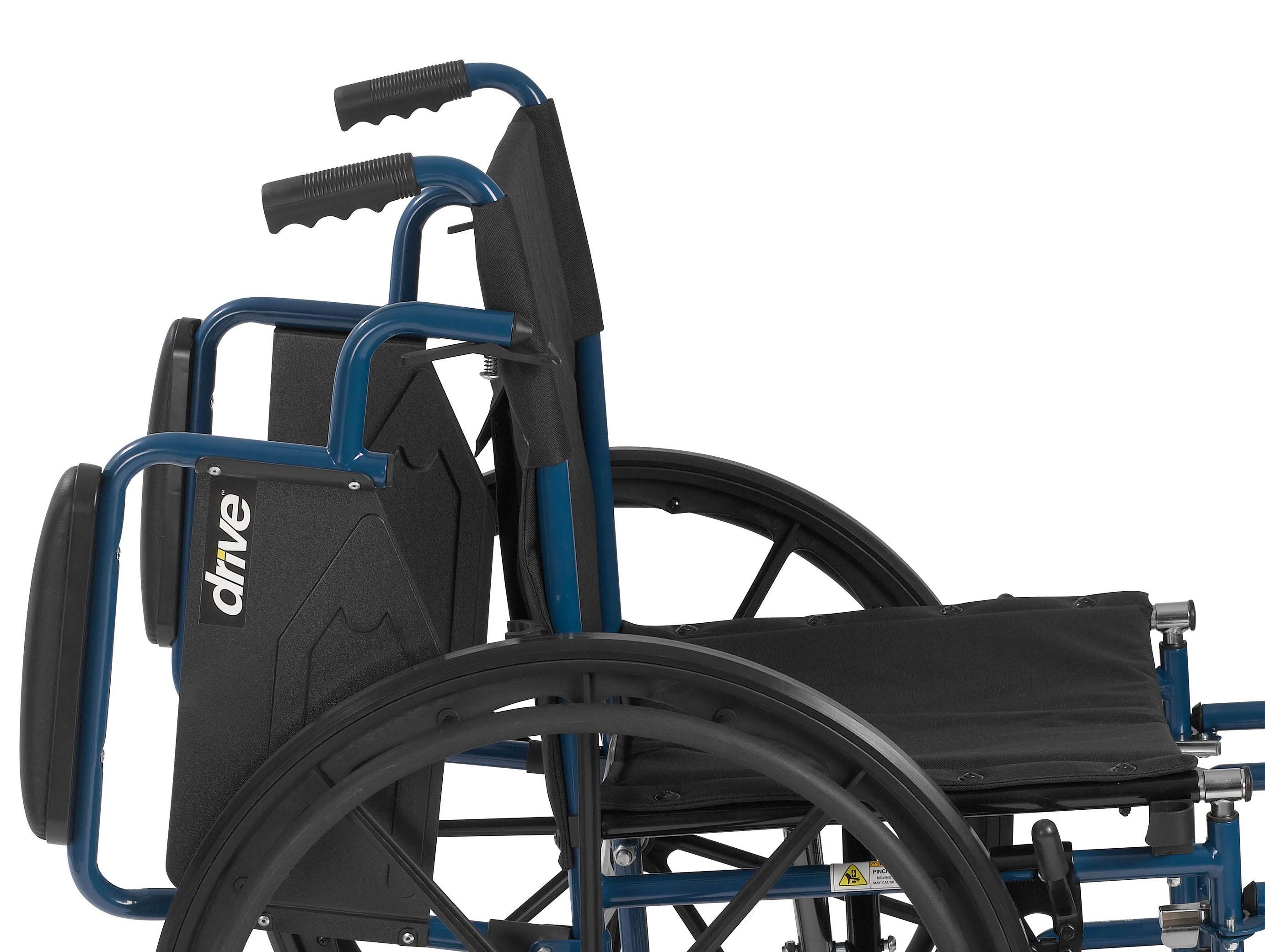 Drive Medical Blue Streak Wheelchair with Flip Back Desk Arms, Swing