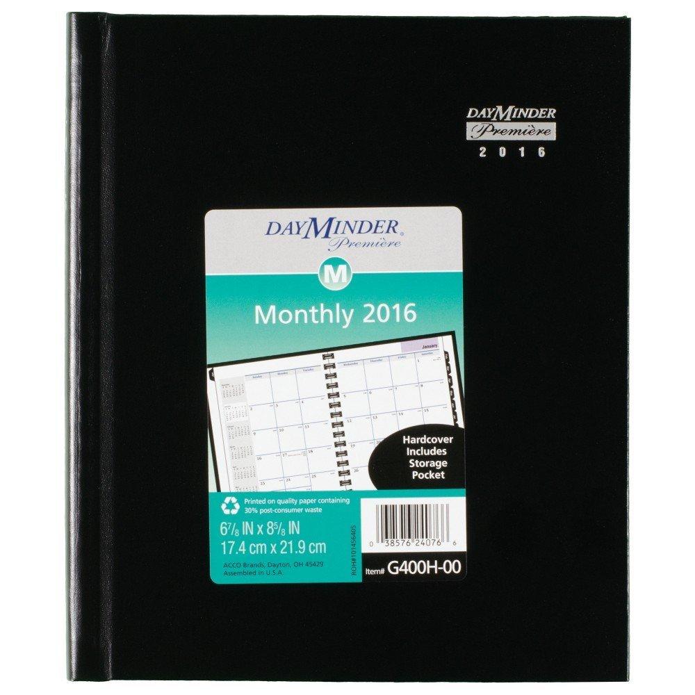 DayMinder Monthly Planner 2016, Premiere, Hardcover, 67/8