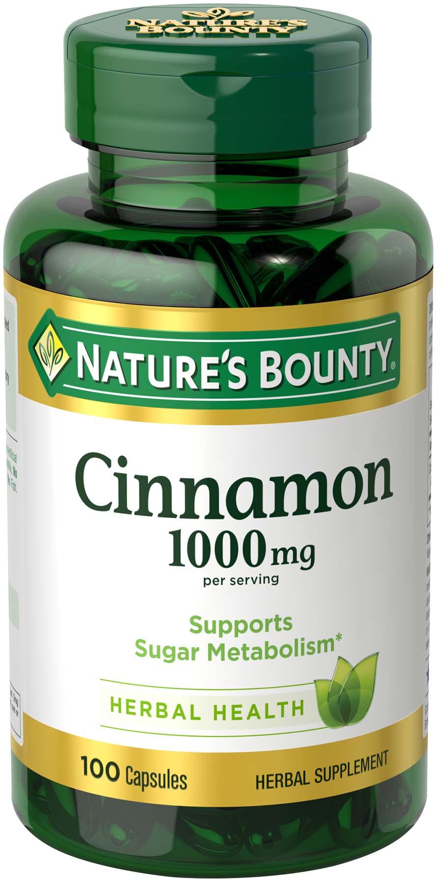 Nature's Bounty Cinnamon 1000 mg, 100 Capsules (Pack of 3