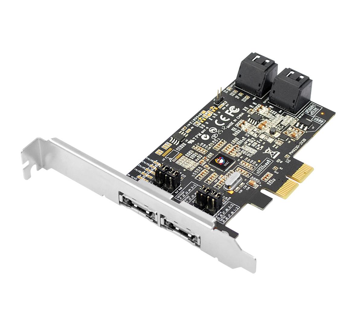Amazon.com: SIIG DP SATA 6Gb/s 4-Port Hybrid PCIe (SC-SA0R11-S1 ...