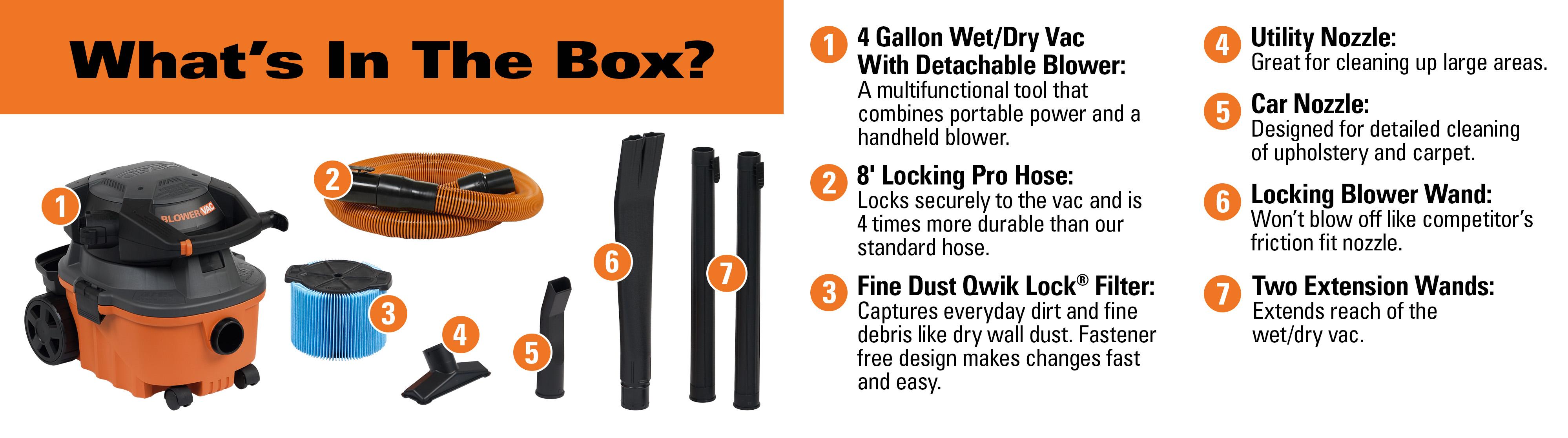 RIDGID Wet Dry Vacuums VAC4010 2in1 Compact and Portable