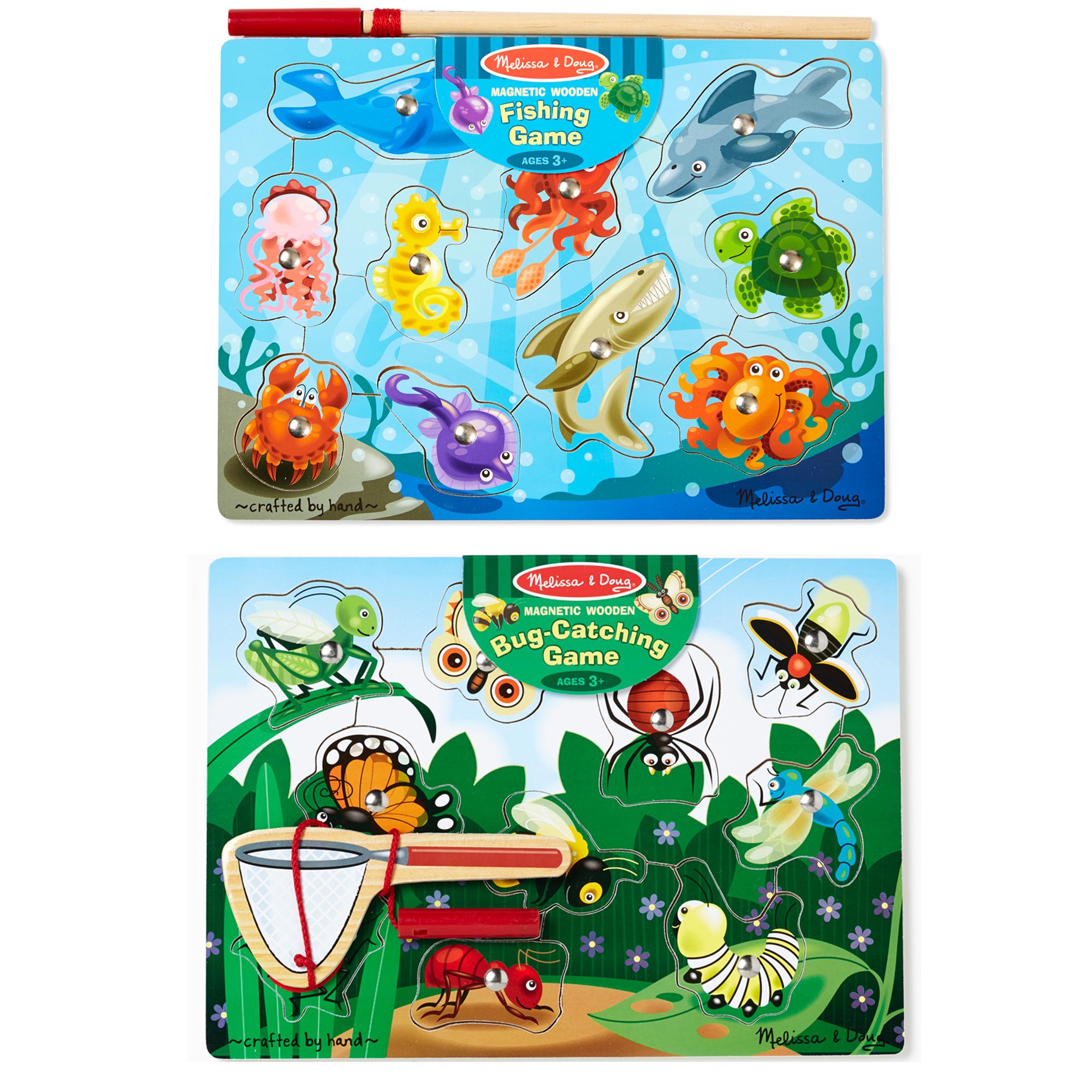 Melissa & Doug Wooden Fishing Game and Puzzle With