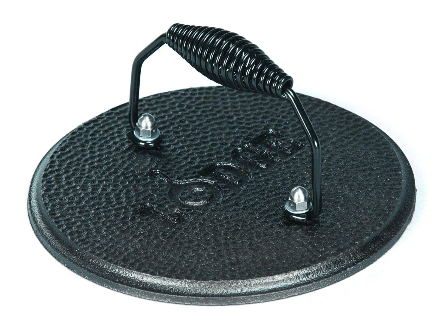 Lodge LGPR3 Cast Iron Round Grill Press, PreSeasoned, 7.5
