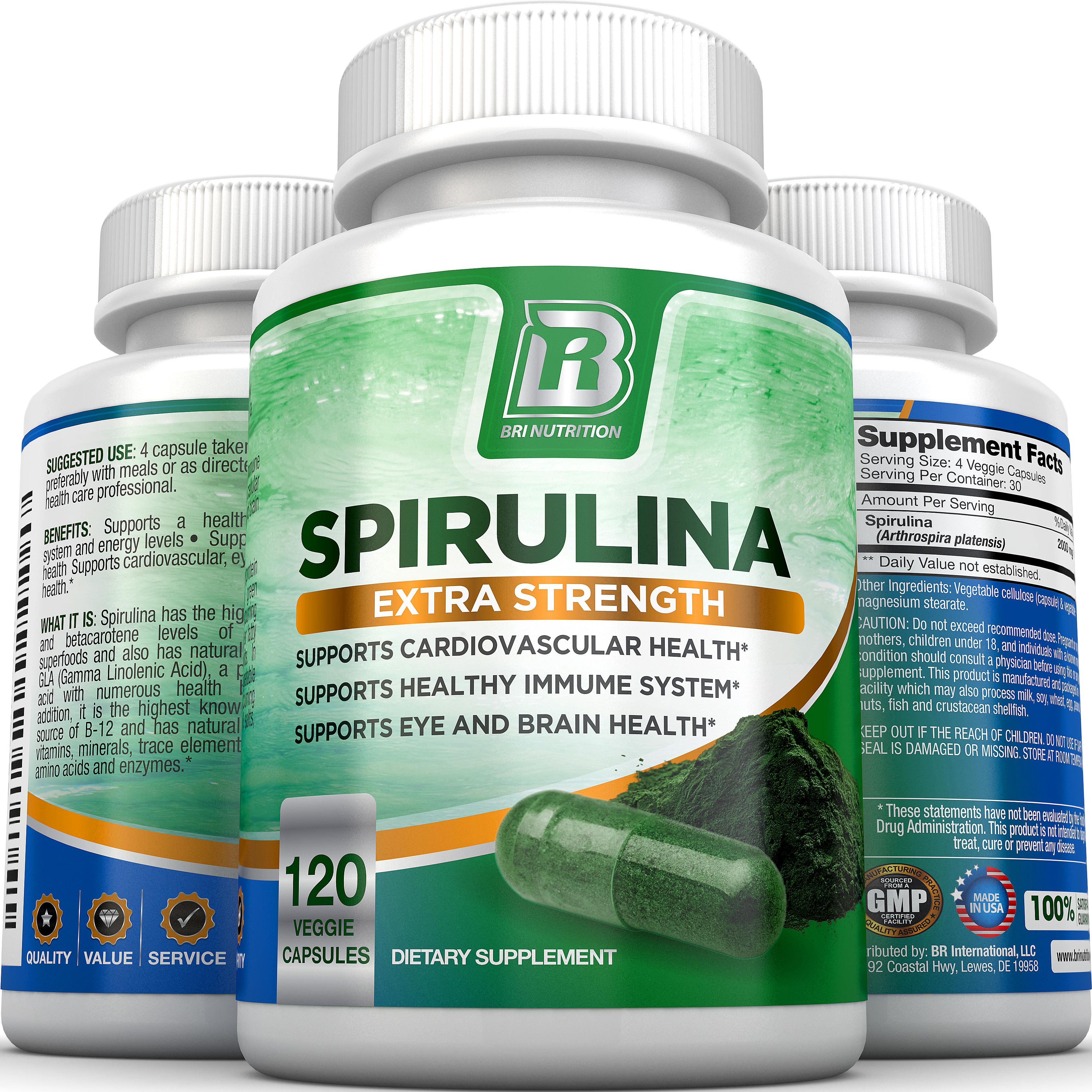 BRI Spirulina 2000mg Maximum Strength Premium Quality