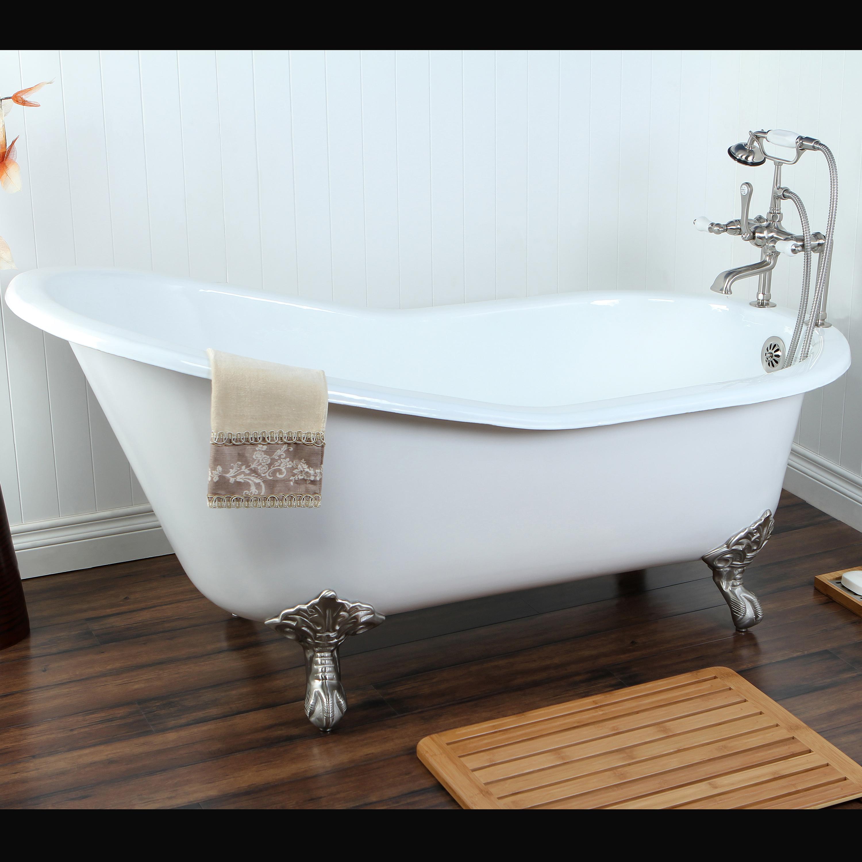 Kingston Brass Aqua Eden VCT7D6728NH1 Cast Iron Double Slipper Clawfoot