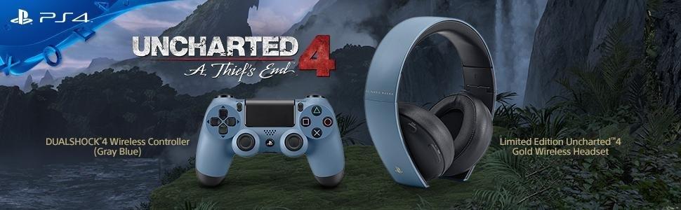 dualshock;ps4;uncharted;controller;headset;chat;limited;grayblue;ds4;playstation;wireless