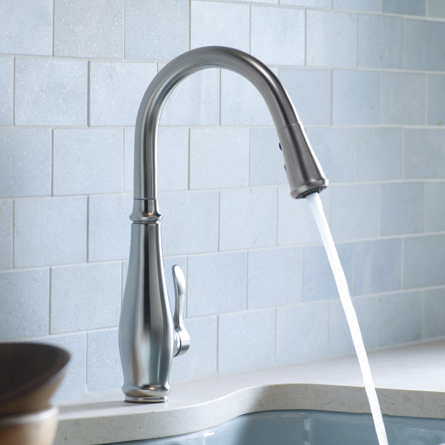 Kohler K780VS Cruette PullDown Kitchen Faucet, Vibrant Stainless