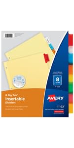 Insertable dividers, dividers with inserts