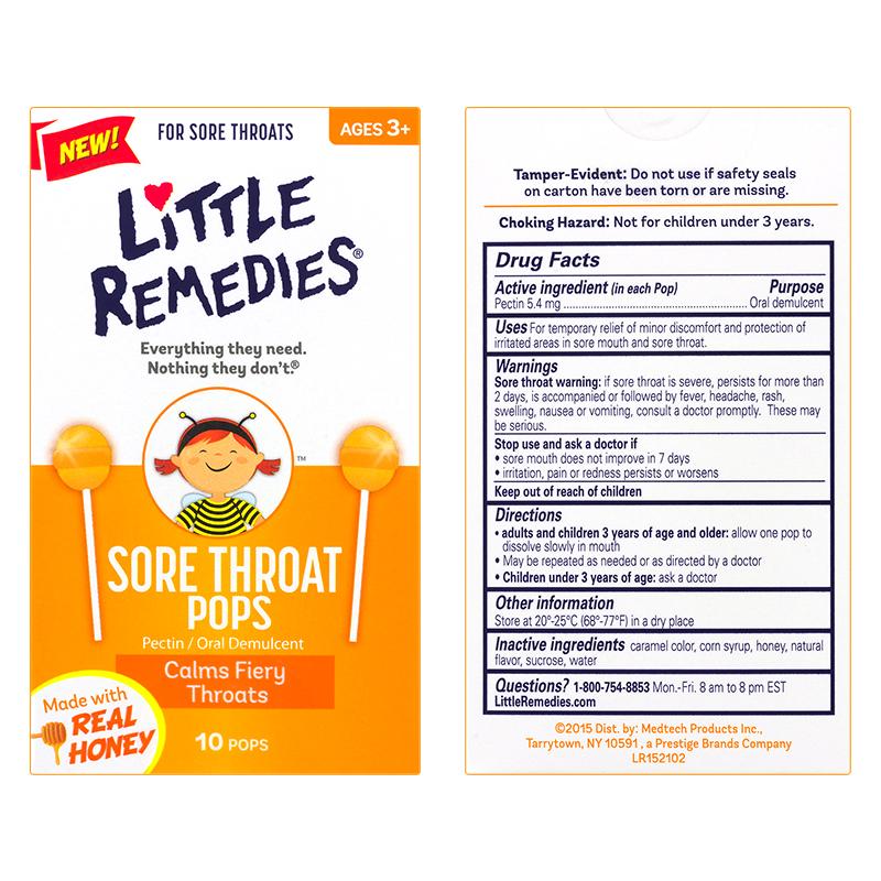 Little Remedies Sore Throat Pops, 10 Count Health