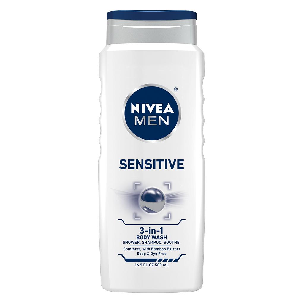NIVEA Men Sensitive 3in1 Body Wash 16.9 Fluid Ounce