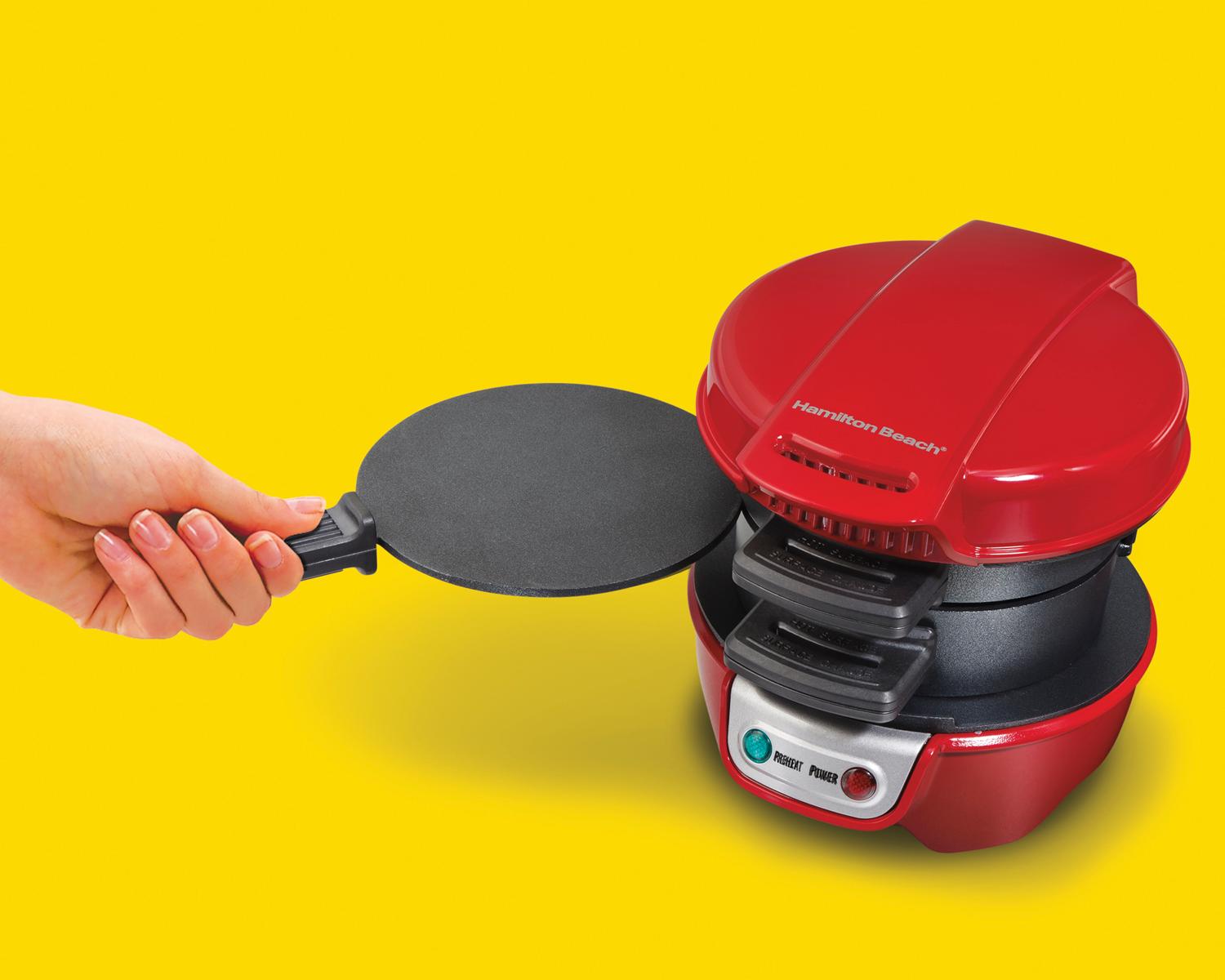 Hamilton Beach 25476 Breakfast Electric Sandwich Maker, Red