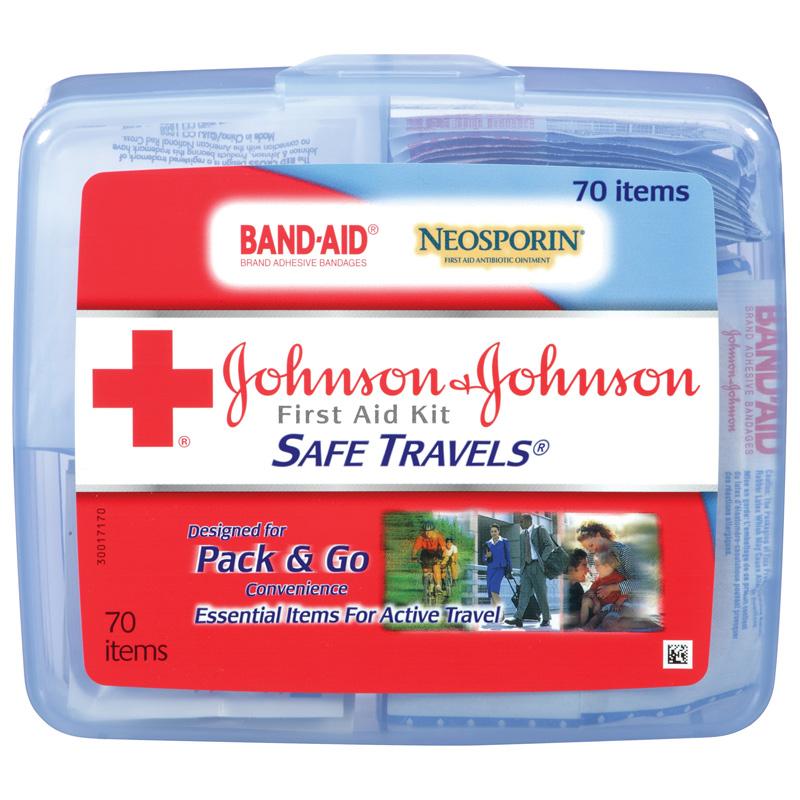 Johnson & Johnson Red Cross Save Travels First Aid Kit, 70