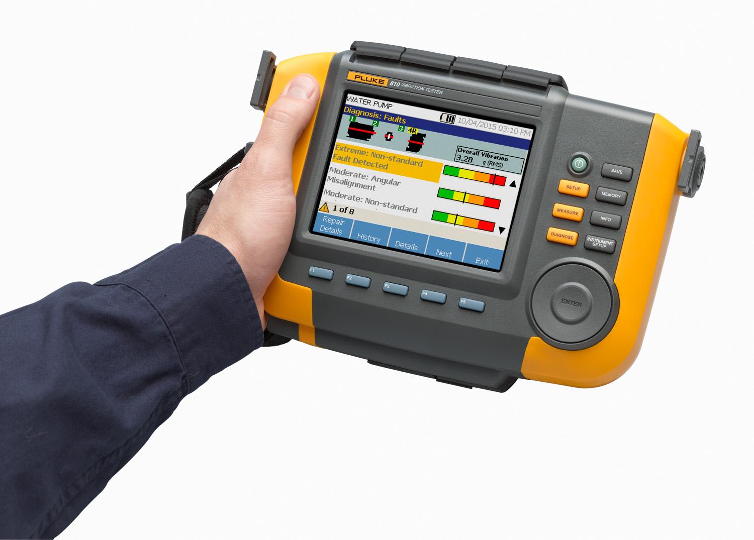 Fluke 810 Handheld Vibration Tester, 0 to 80g Peak Vibration Meters