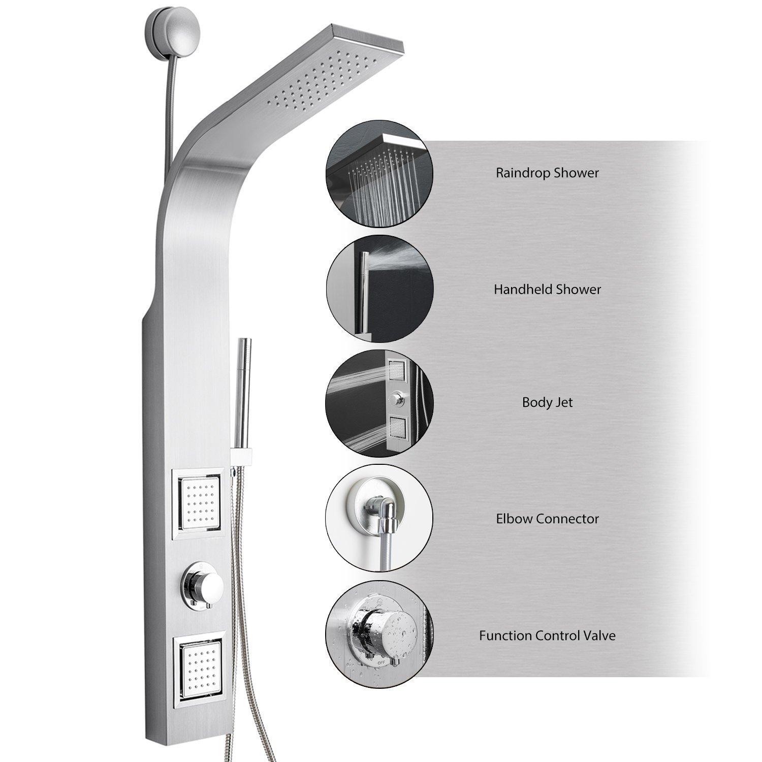 AKDY JX9000 39" Easy Connect Wall Mount Stainless Steel Rainfall Style