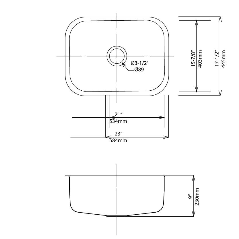 Kraus KBU12 23 inch Undermount Single Bowl 16 gauge Stainless Steel