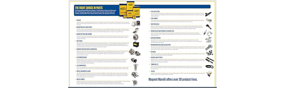 Magneti Marelli Offered by Mopar Products FRAM AC Delco Bosch automotive auto parts