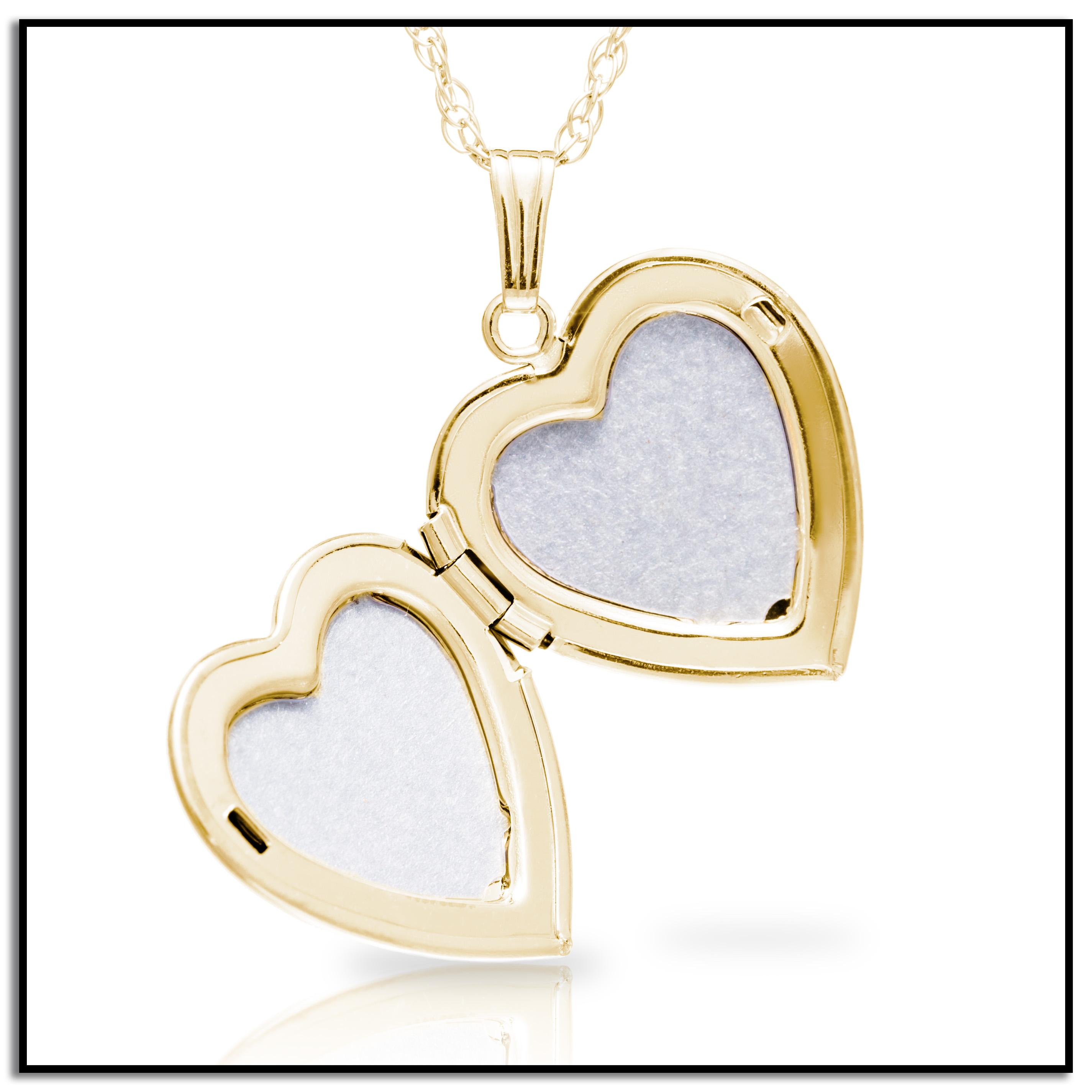 14k Yellow GoldFilled Engraved Cross Heart Locket, 18