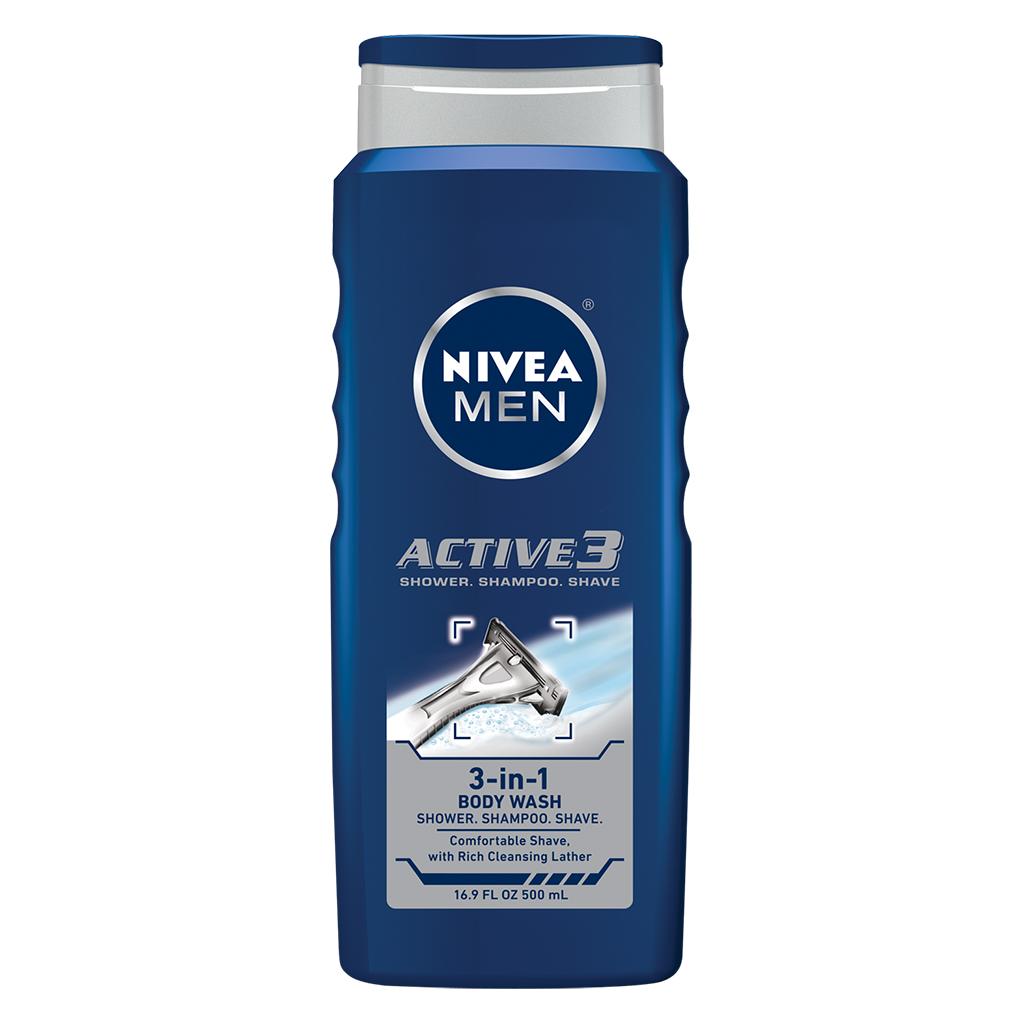 NIVEA Men Shower and Shave 3in1 Body Wash 16.9 Fluid