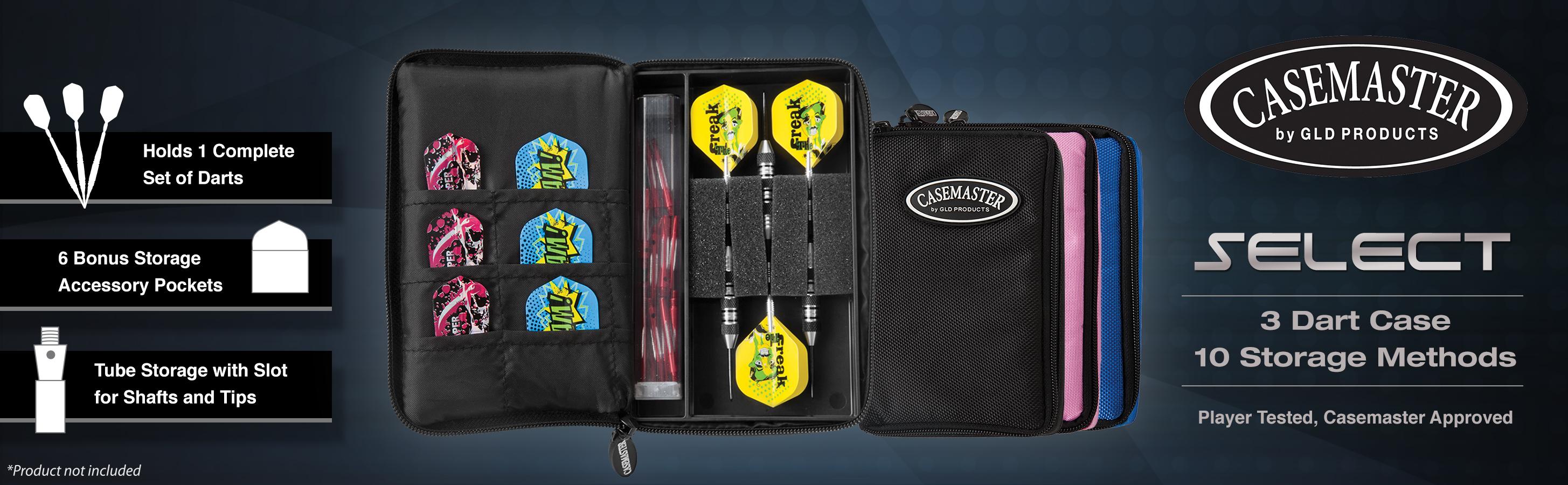 Casemaster Select 3 Dart Nylon Storage/Travel Case, Black Dart Carrying Cases And