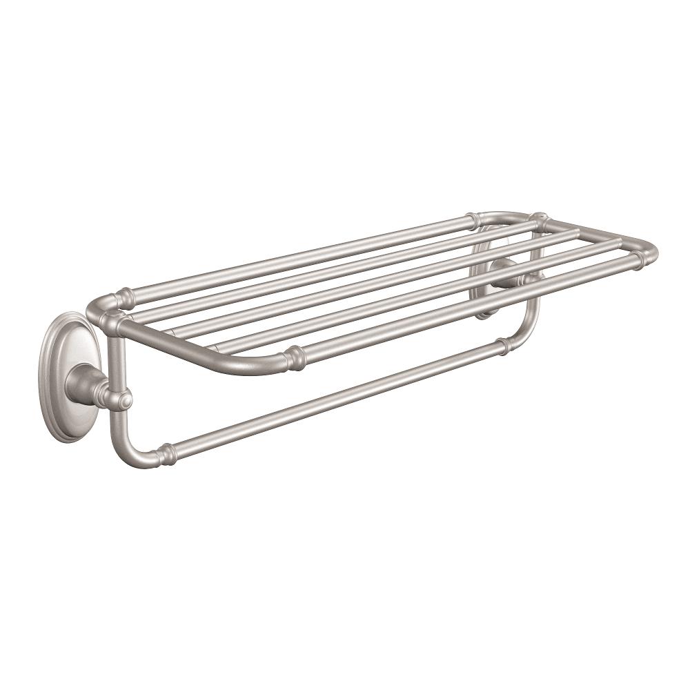Moen YB5494BN Kingsley Bathroom Towel Shelf, Brushed Nickel Mounted