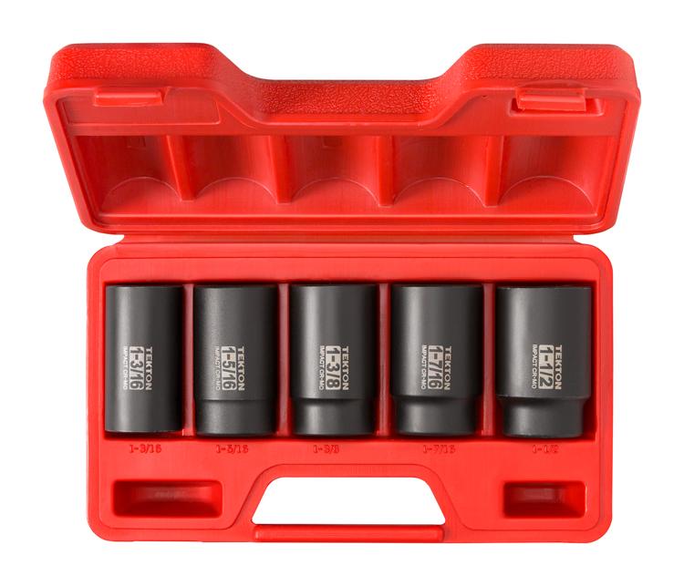 TEKTON 1/2Inch Drive Deep Impact Socket Set, Inch, CrMo
