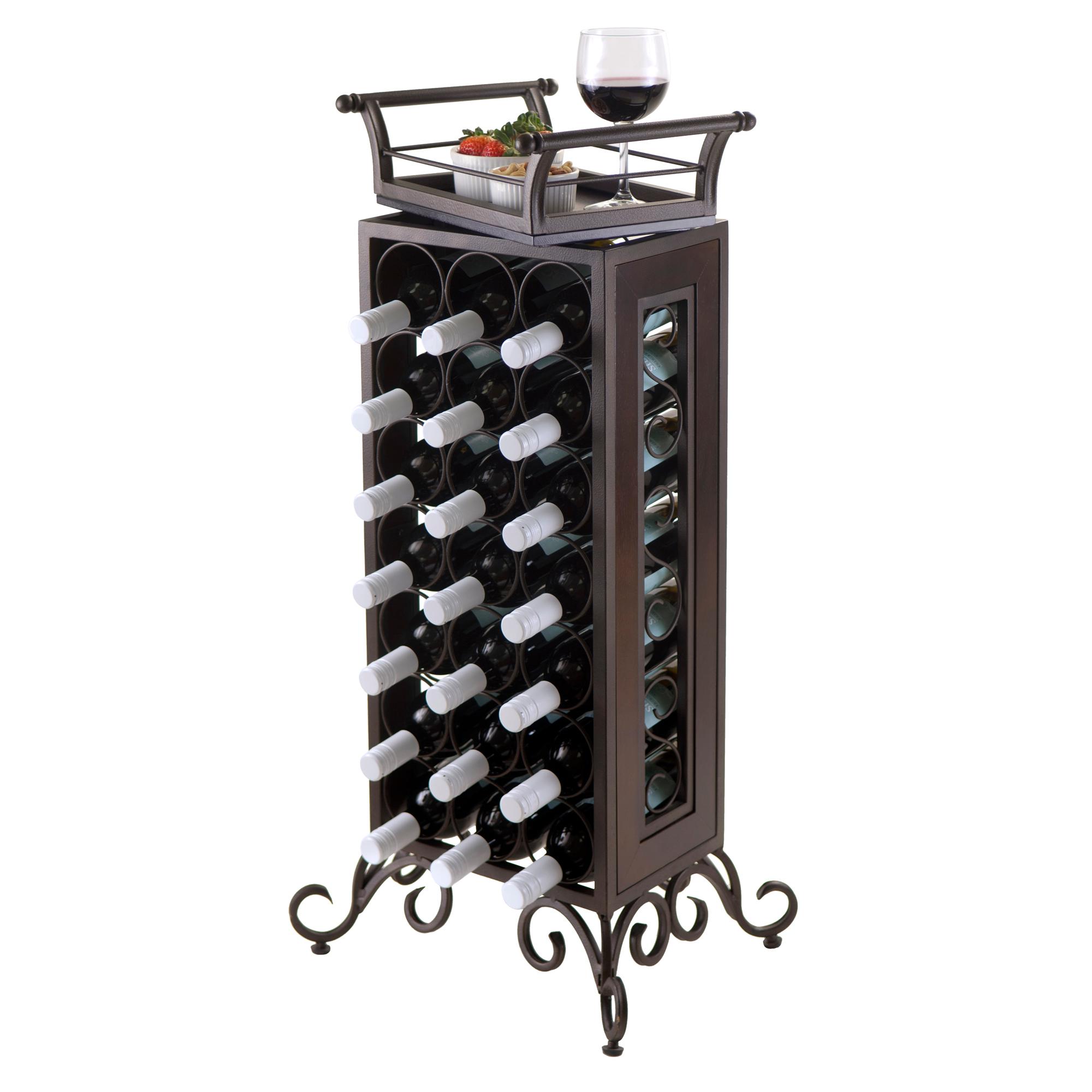 WINSOME Silvano Wine Rack with Removable Tray, Dark Bronze