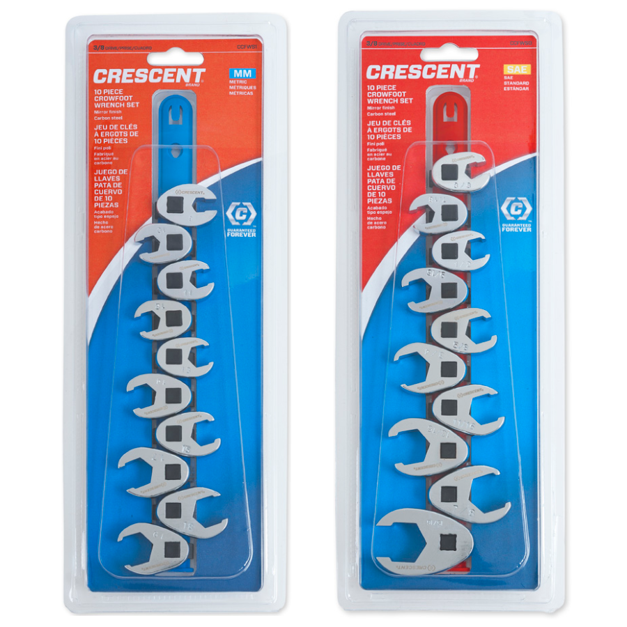 Crescent CCFWS1 Metric Crowfoot Wrench Set, 10 Piece Tools Products