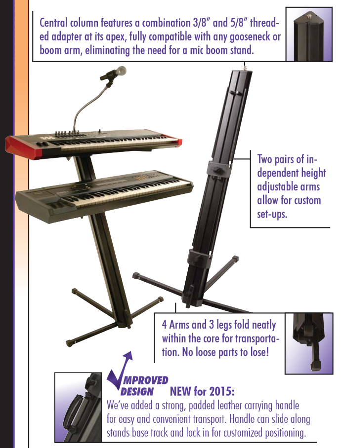 On Stage KS9102 Quantum Core Column Keyboard Stand Musical