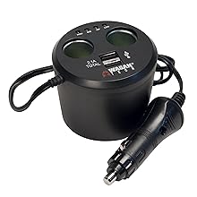 cup holder power adapter splitter USB ports DC car electrical truck suv cupholder