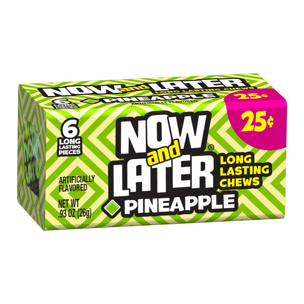 Now & Later Original Taffy Chews Candy, Pineapple, Pack of