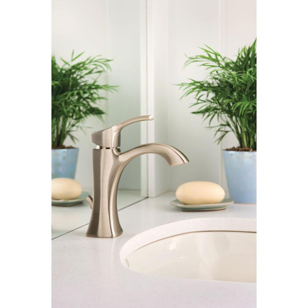 Moen 6903BN Voss OneHandle HighArc Bathroom Faucet with Drain Assembly, Brushed Nickel