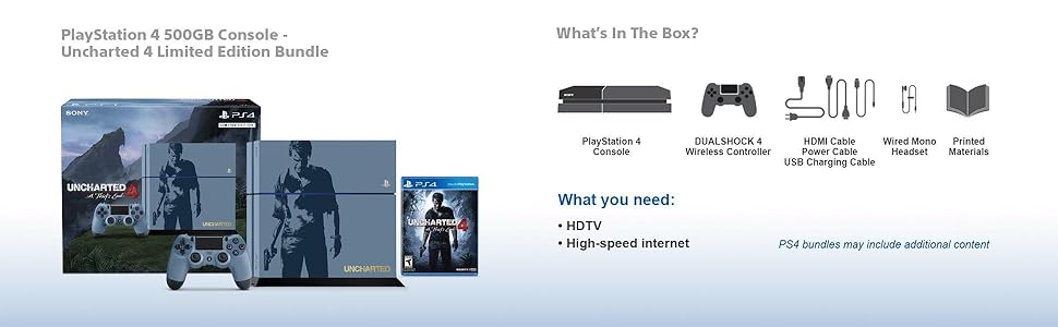 bundle;console;system;hardware;uncharted;uncharted4;playstation;ps4;playstation4;limited;edition;