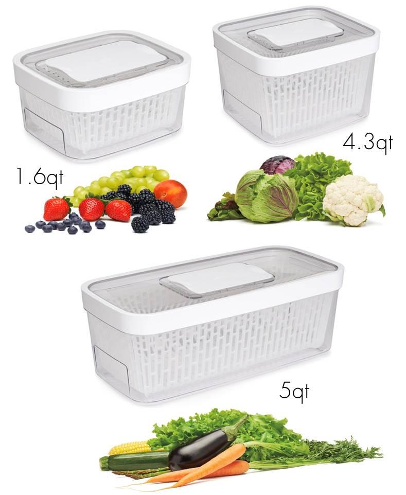 OXO Good Grips GreenSaver Mounted Crisper Drawer Insert with Suction Cups (2 Pack