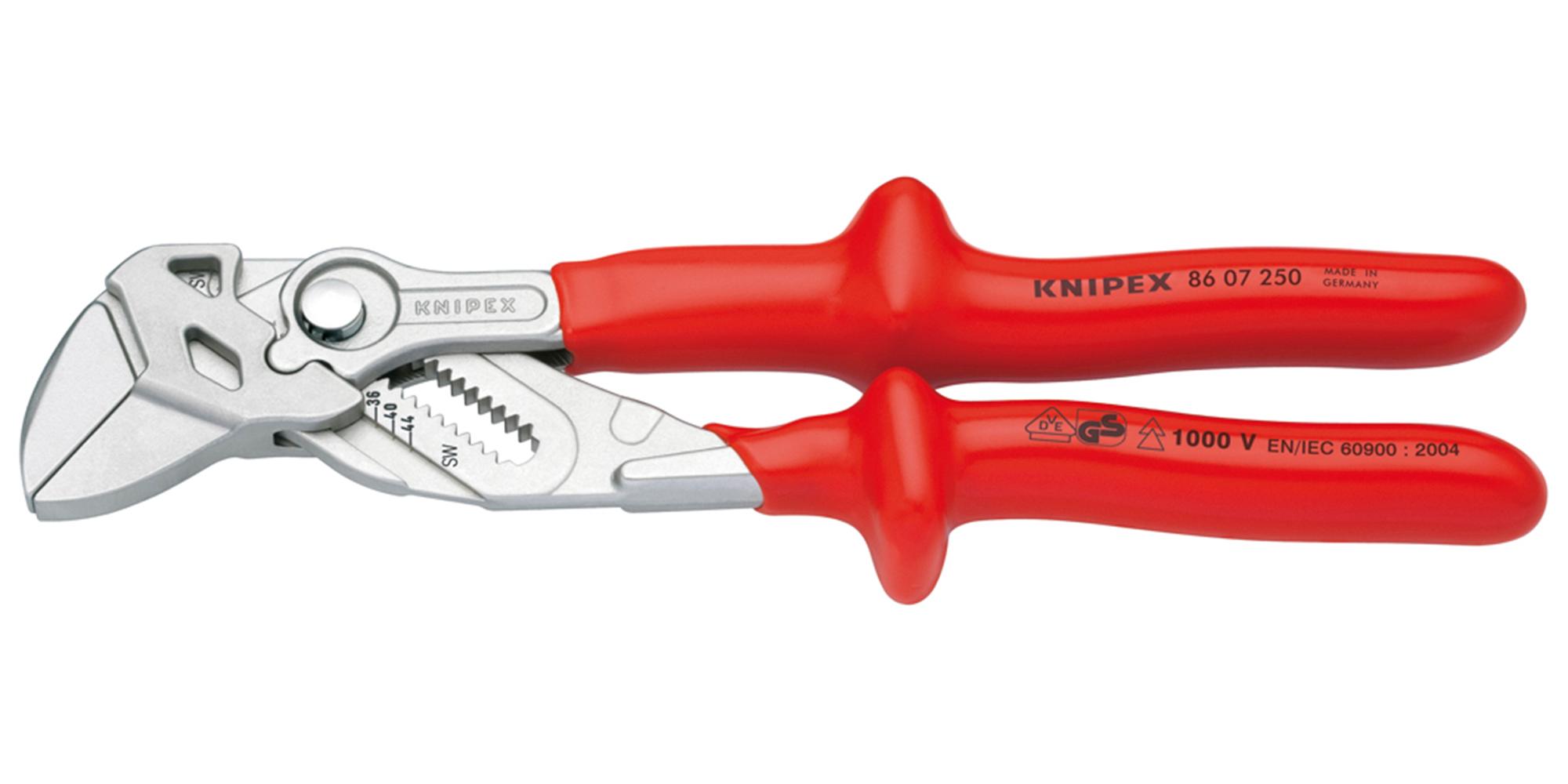Knipex 86 07 250 SBA 1, 000V Insulated Pliers Wrench Slip Joint