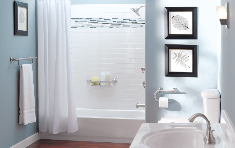 Moen LR2350DBN Bathroom Safety 24Inch Grab Bar with Towel