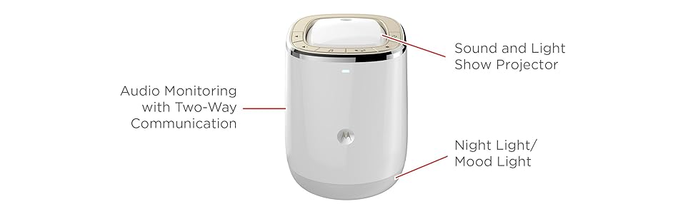 Motorola Smart Nursery Dream Machine Connected Sound and Light Projector with Audio Monitoring