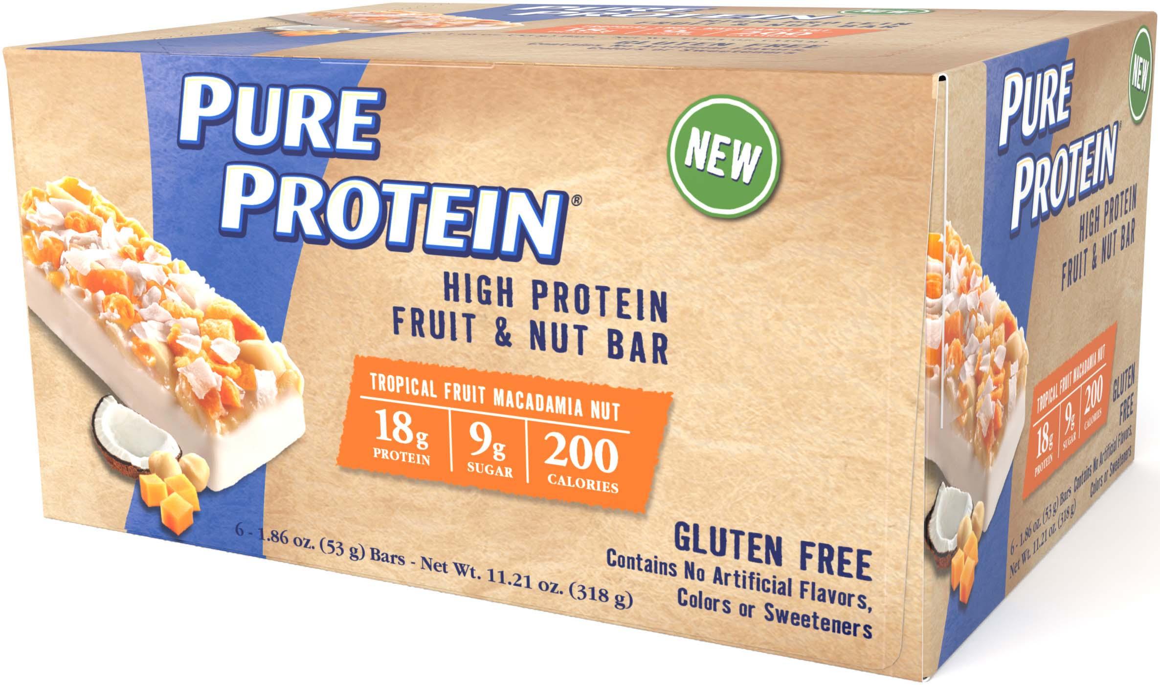 Pure Protein® Fruit & Nut Bar Tropical Fruit Macadamia, 53 gram, 6 count Health