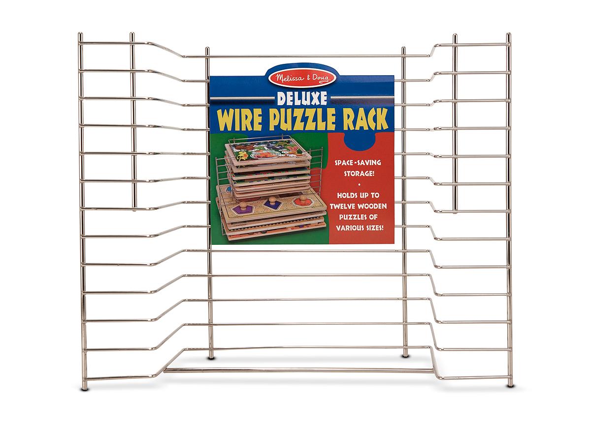 Melissa & Doug Deluxe Metal Wire Puzzle Storage Rack for 12